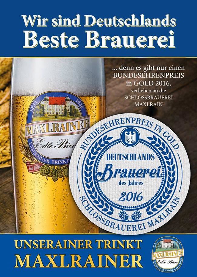 MAXLRAIN è la “Best Brewery 2016” della Germania